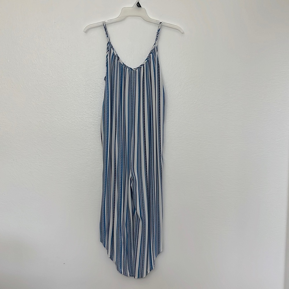 Pacific Beach Stripe Asymmetrical Cover up Jumpsuit XL